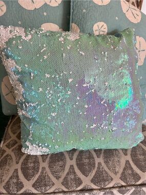 Mermaid sequin throw pillow